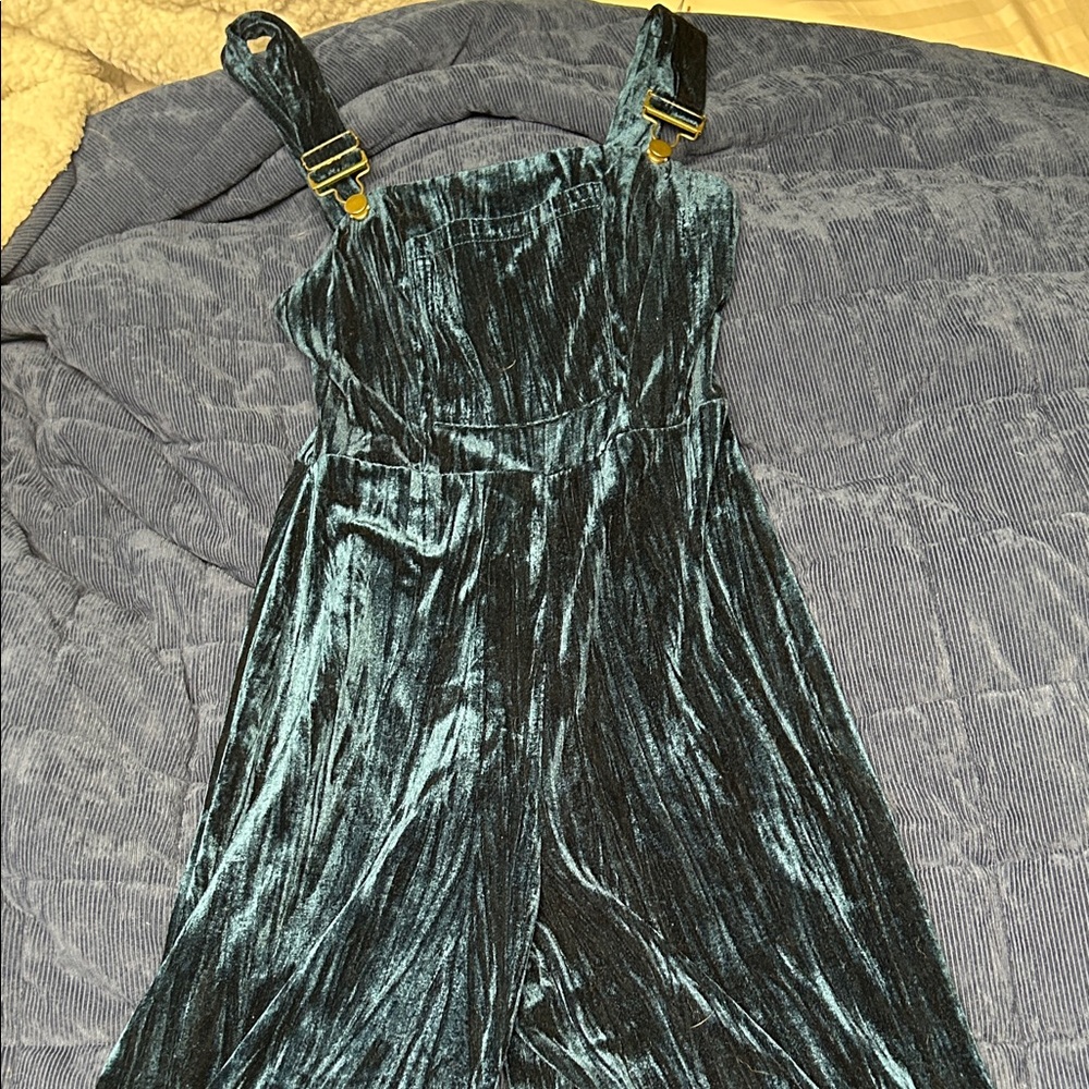 SHEIN Velvet Jumpsuit in Teal